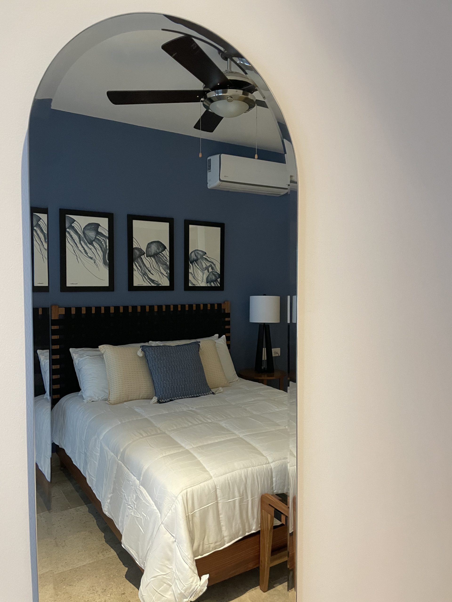 Bedroom furnished by Homiture — rental-ready unit in the Riviera Maya