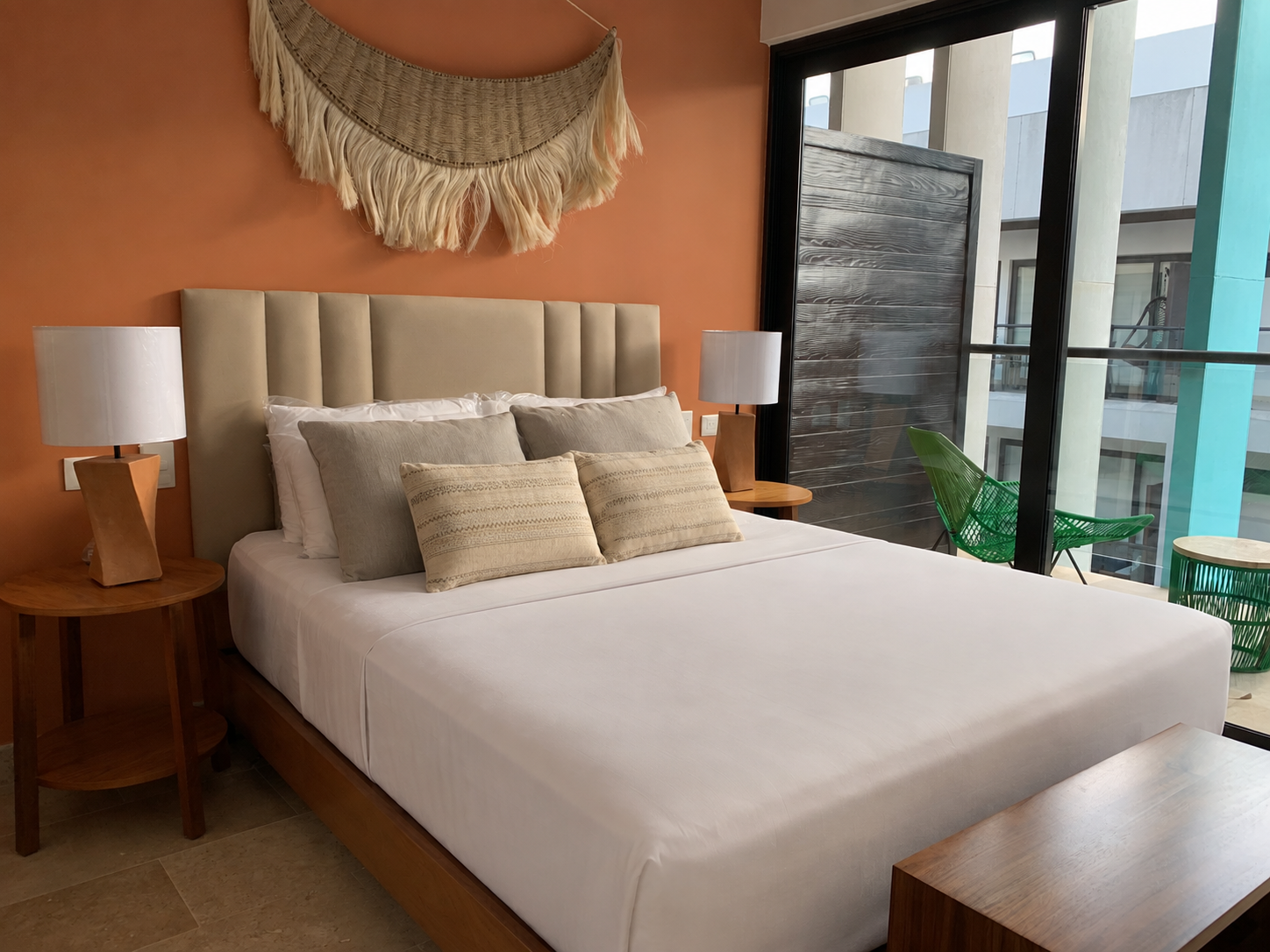Bedroom furnished by Homiture — rental-ready unit in the Riviera Maya