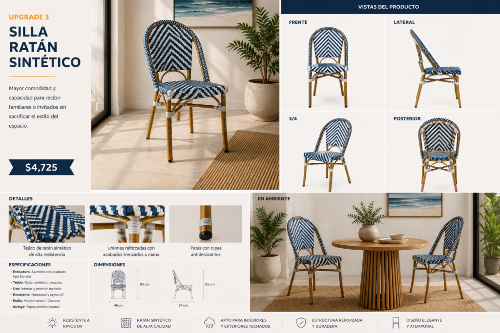 Silla extra de ratán sintético