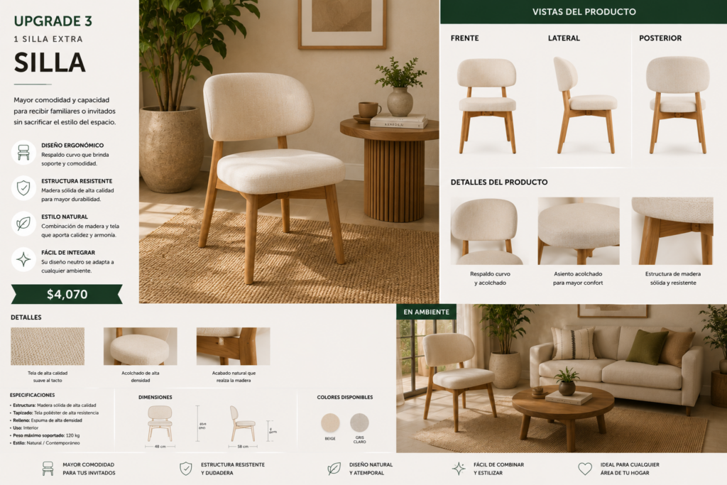 Extra chair, upholstered
